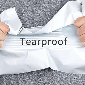 Poly Mailers 12X15.5 Inch White 100 Pack Shipping Bags #5 Strong Mailing Envelopes for Small Business, Packing Supplies. Waterproof and Tear-Proof Mailing Bags 2.1 Mil Thick