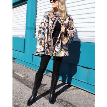 Stylish Yimoon Women's Floral Quilted Puffer Coat