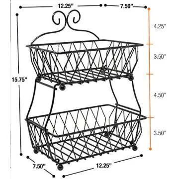 Stylish 2-Tier Sorbus Fruit Basket Stand for Home Use