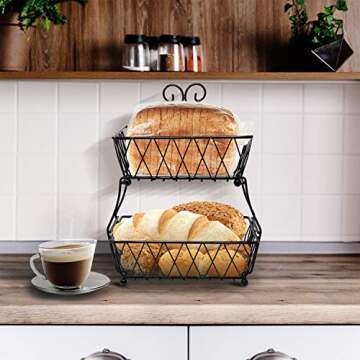 Stylish 2-Tier Sorbus Fruit Basket Stand for Home Use