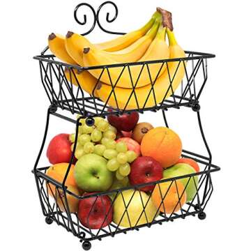 Stylish 2-Tier Sorbus Fruit Basket Stand for Home Use