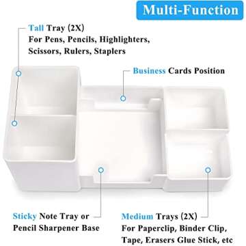 JUPELI Stylish Desktop Organizer with 6 Compartments