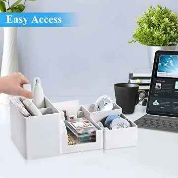 JUPELI Stylish Desktop Organizer with 6 Compartments