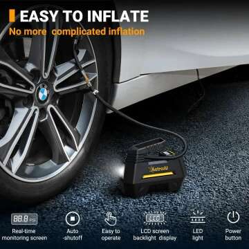 AstroAI Tire Inflator - Portable 12V Air Compressor