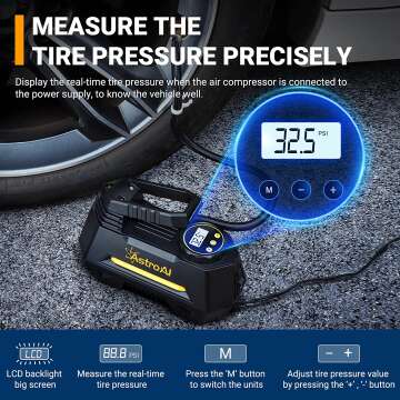 AstroAI Tire Inflator - Portable 12V Air Compressor