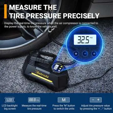 AstroAI Tire Inflator - Portable 12V Air Compressor