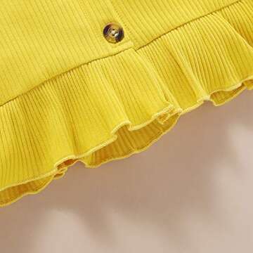 6-9 Month Girl Clothes Toddler Baby Girl Clothes Summer Infant Girls Short Sleeve Vintage Shirt Top Cotton Shorts Set Cute Girl Outfit 6-12 Months Yellow