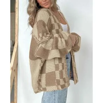 BTFBM Women's Chunky Knit Cardigan Sweater for Fall