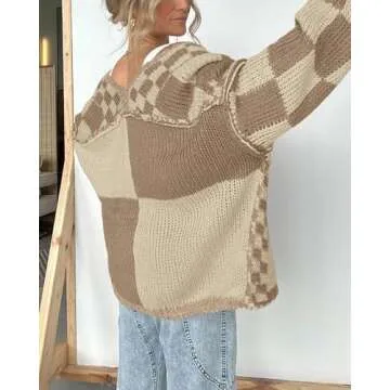 BTFBM Women's Chunky Knit Cardigan Sweater for Fall