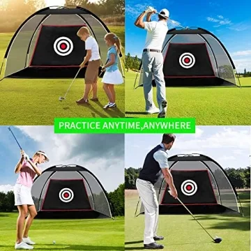 ASENVER Black Golf Nets for Backyard Golf Practice Net Golf Hitting Net Training Aids with Target Cloth and Carrying Bag (6.6 FT)
