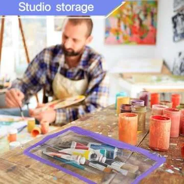 6 Pack Clear Zipper Pouches Clear Travel Bag Pouches Multipurpose Makeup Bag PVC Waterproof Zipper Bag Portable Bag for Cosmetics Pencil Organize, 12 x 8 Inches(Multicolor)