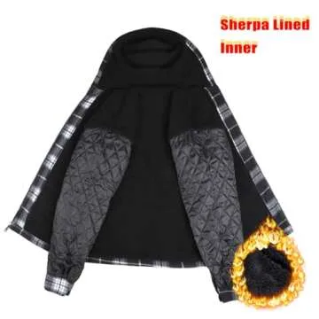 Facitisu Men's Winter Zip Up Hoodie Sherpa Fleece Sweatshirt Warm Thick heavyweight Coats