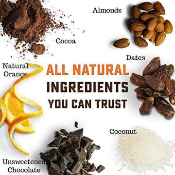 Tom & Luke Healthy Snack Balls - Delicious Dark Orange Chocolate Snacks for Adults, 6 Packs of 8 Balls (3.1 oz each pack)