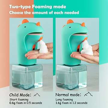 Seawah Automatic Soap Dispenser,Foaming Touchless Soap Dispenser for Kids,IPX6 Waterproof Cute Dinos...