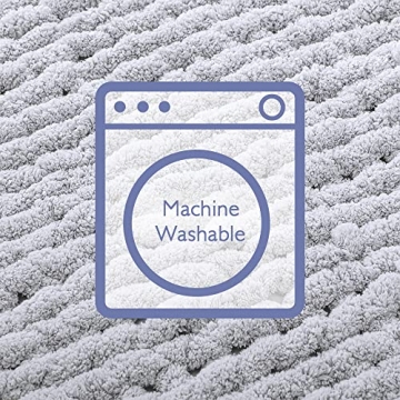 Bigacogo Chunky Knit Blanket Throw 51"x63", 100% Hand Knitted Chenille Throw Blanket, Big Soft Thick Yarn Cable Knit Blanket, Large Rope Knot Crochet Throw Blankets for Couch Bed Sofa (Light Grey)