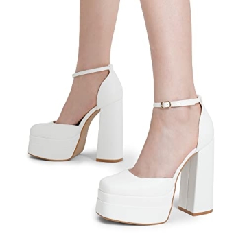 Trendy DREAM PAIRS Chunky Platform Heels for Women