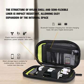 Twod Electronic Organizer Travel Universal Accessories Storage Bag Portable for Hard Drives, Cables, Memory Sticks, Charger, Phone, USB,SD Cards