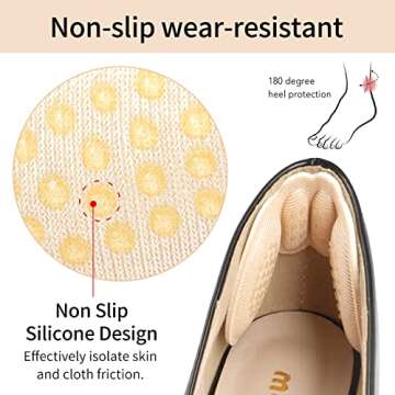 Heel Pads for Shoes, That are Too Big Heel Grips for Womens Shoes(4Pairs), Heel Inserts for Shoes An...