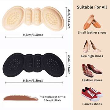 Heel Pads for Shoes, That are Too Big Heel Grips for Womens Shoes(4Pairs), Heel Inserts for Shoes Anti-Slip Heel Grips Liner Cushions Inserts for Women Men Shoe Heel Inserts Prevent Rubbing Blisters
