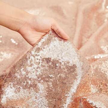B-COOL Rose Gold Sequin Tablecloth for Weddings and Parties