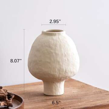 Smiletag Ceramic Vase, Farmhouse Decor, Home Decorative Vase, Wabi-Sabi Home Decor, Boho Decor Vases for Living Room, Kitchen, Bedroom, Office, Shelf Centerpiece Table Decorations