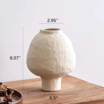 Smiletag Ceramic Vase, Farmhouse Decor, Home Decorative Vase, Wabi-Sabi Home Decor, Boho Decor Vases for Living Room, Kitchen, Bedroom, Office, Shelf Centerpiece Table Decorations