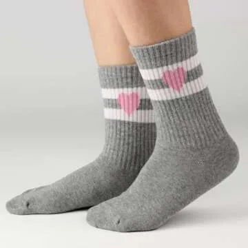 Cotton Day Girls Pink White Athletic Socks, Ages 4-14