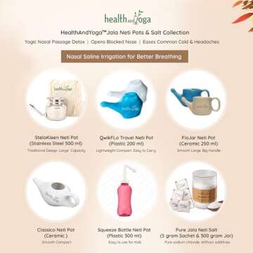 SteloKleen Neti Pot Kit - Unbreakable, Hygienic, Travel Ready