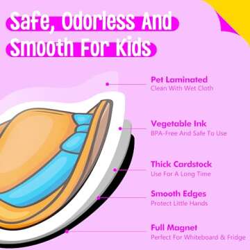 50 PCS CVC Object Magnets, Magnetic Thickened CVC Fridge Magnets Adorable Educational Learning Toys for Preschooler, Kindergarteners, Kids 4+