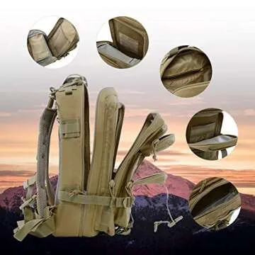 ROARING FIRE Military Tactical Assault Backpack, EDC Outdoor Backpack, Trekking Backpack, 30L Army R...
