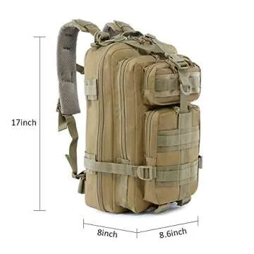 ROARING FIRE Military Tactical Assault Backpack, EDC Outdoor Backpack, Trekking Backpack, 30L Army Rucksack Molle Pack, Go Bag, Get Home Bag for EDC, Camping, Hiking