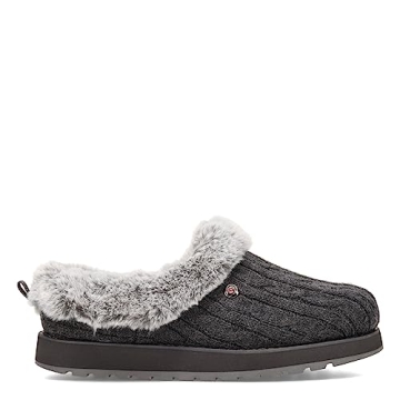 Skechers BOBS Ice Angel Slipper for Women, Charcoal