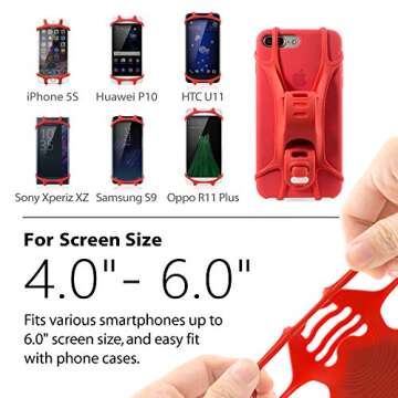 BONE Bike Tie Pro 1, Bike Cell Phone Mount for Stem, Scratch-Free Silicone Holder & Quick Setup, Universal Cycling Phone Holder Compatible with Most Smartphones (Black - Stem)