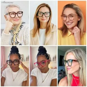 AMOMOMA 3 Pack Oversized Square Reading Glasses for Women - Stylish Retro Readers