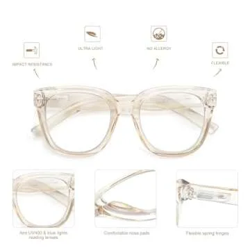 AMOMOMA Chic Oversized Reading Glasses 3 Pack