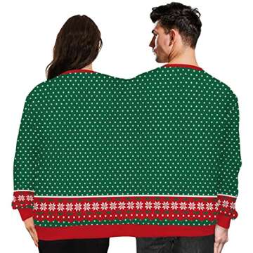 GRAJTCIN Mens and Womens Two Person Ugly Christmas Sweater 3D Printed Couple Conjoined Twin Sweatshi...