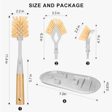 SetSail 4-in-1 Kitchen Dish Brush Set with Holder