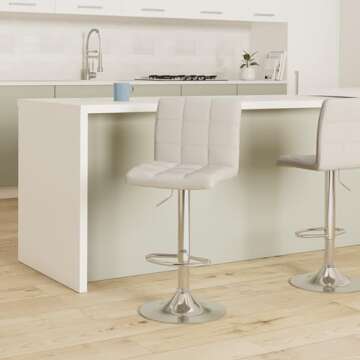 Leopard Modern Square PU Leather Adjustable Bar Stools with Back, Set of 3, Counter Height Swivel St...