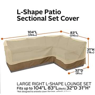 Water-Resistant Classic Accessories Patio Cover for Sectional