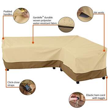 Water-Resistant Classic Accessories Patio Cover for Sectional