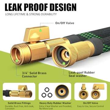 75 ft Flexible Water Garden Hose with 10-Pattern Spray Nozzle