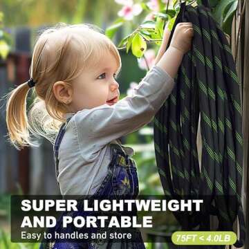 75 ft Flexible Water Garden Hose with 10-Pattern Spray Nozzle