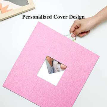 Vienrose Large Photo Album Self Adhesive for 4x6 8x10 10x12 Pictures Linen Scrapbook Album DIY 40 Bl...