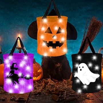 Halloween LED Light Candy Bags for Kids Trick or Treat