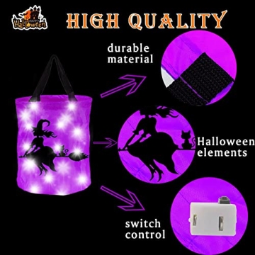 Halloween LED Light Candy Bags for Kids Trick or Treat