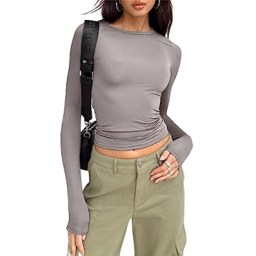 Hafailia Fitted Long Sleeve Shirt for Women Fashion