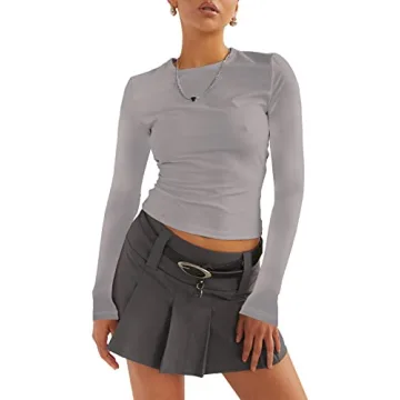 Hafailia Fitted Long Sleeve Shirt for Women Fashion