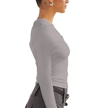 Hafailia Fitted Long Sleeve Shirt for Women Fashion