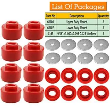 Body Mount Bushing Kit Fits for 1999-2014 Chevy Silverado & Sierra 1500/2500 2WD/4WD Polyurethane Body Cab Mounts Replace 7-141 Red (24PCS)