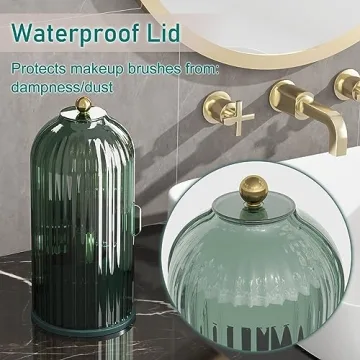 GAXmi Makeup Brush Holder 360 Rotating Waterproof Organizer